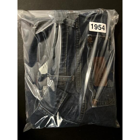 Wrangler Retro Slim Straight Jeans Mens 38X34 Blue Dark Wash Cowboy Western - Picture 13 of 13